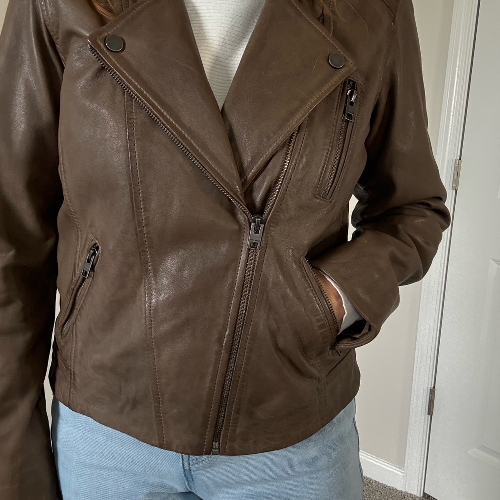 Lucky Brand Dark Brown Leather Jacket
